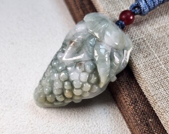 翡翠 ぶどう型ペンダント ネックレス 天然翡翠のブドウペンダント - 豊かさのチャーム - Etsy 日本