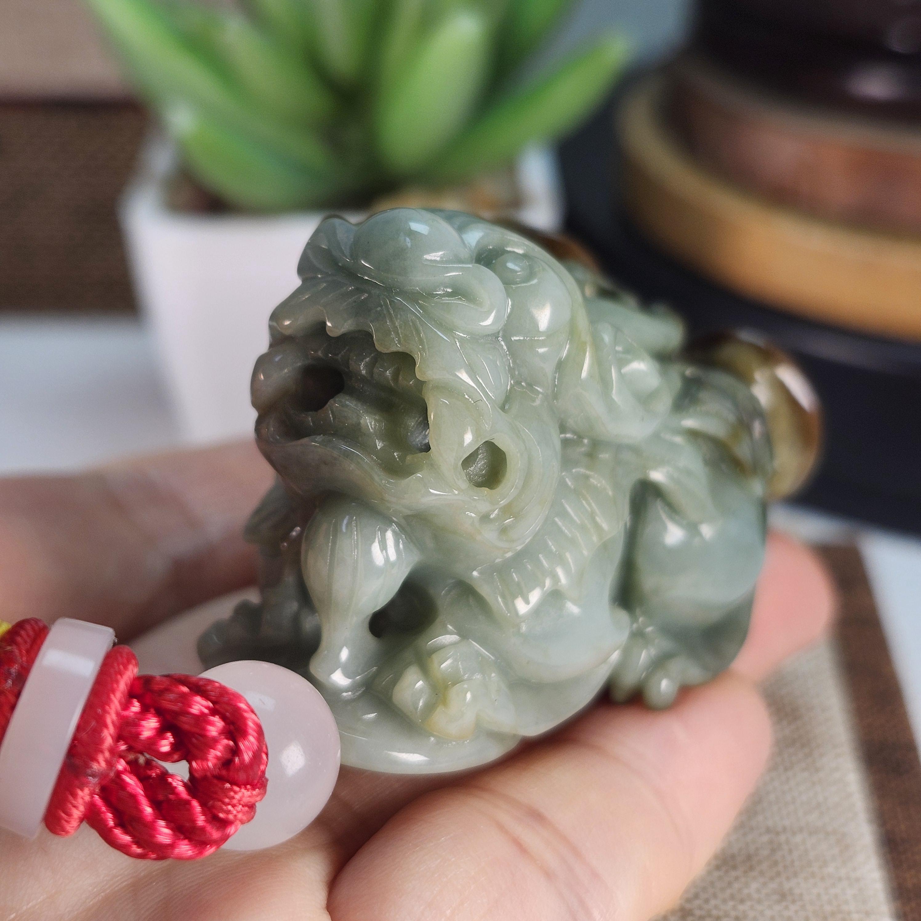 Grade A Large Well Carved 3D Wealth Pixiu With Ruyi 貔貅 Absorb