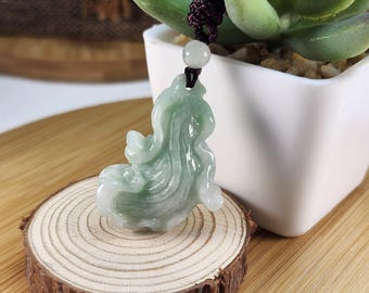 珍しい形の3D白菜大白菜、よく彫られた未処理の天然翡翠のペンダント