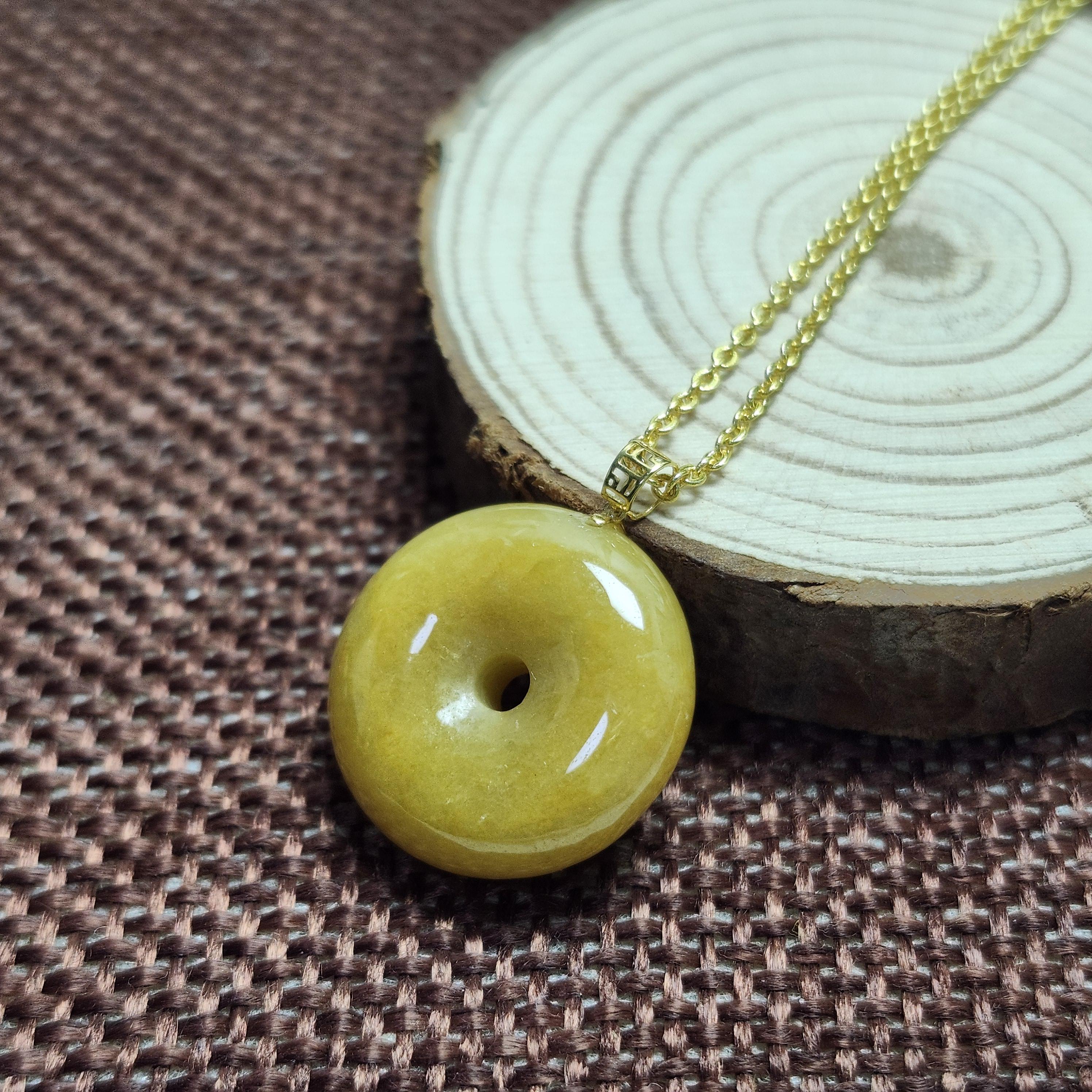 ネックレス・ペンダント Petite Donut Ring Pendant Necklace Little 17mm Donut Ring 平安扣 18k Gold Clasp Untreated