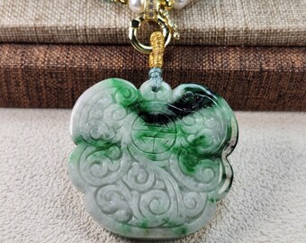 Pendentif Papillon En Jade Blanc - Élégant Et Translucide - Bijou Fantaisie Femme