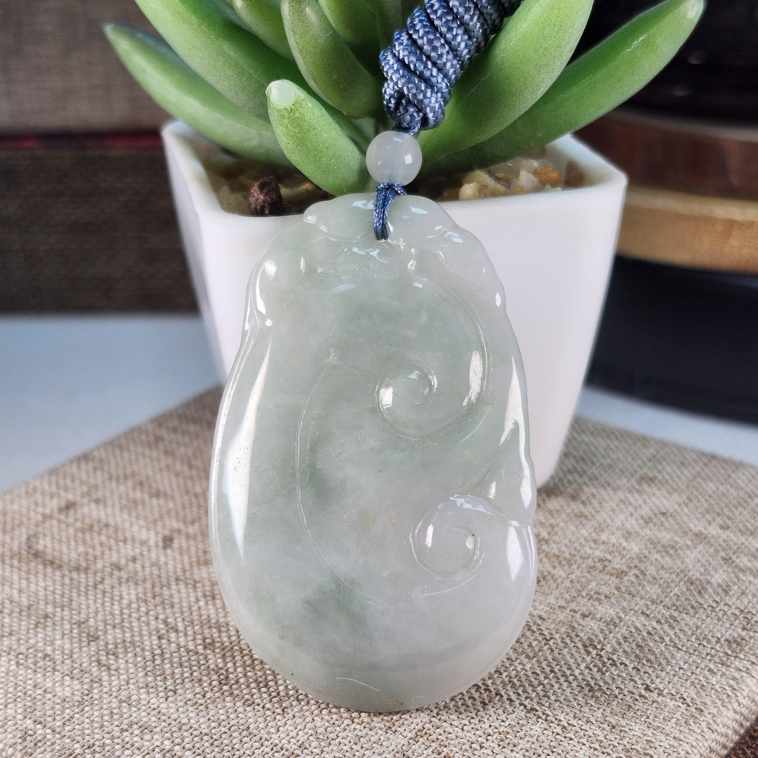 天然翡翠如意ペンダントネックレス: グレードA風水ギフト - Etsy 日本