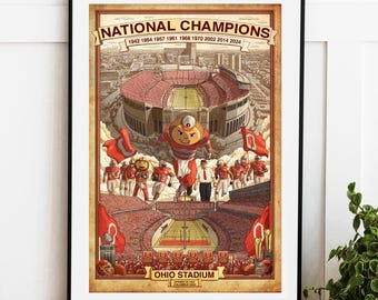 Ohio State National Championship Print: Ohio Stadium Wall Art