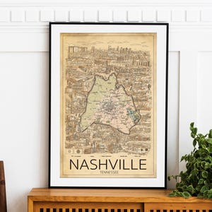 Nashville Map Print Nashville Wall Art Nashville Decor Housewarming Gift Nashville Map Wall Decor Nashville Airbnb Wall Art Vacation Home