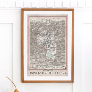 University of Georgia Map Art Print: UGA Campus Wall Decor