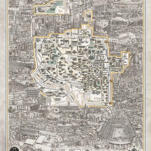 Georgia Tech Campus Map Art: Atlanta College Wall Decor - Etsy