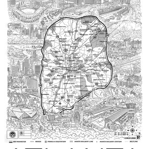 Atlanta Map Print: Hand-drawn Landmarks, Georgia Wall Art - Etsy