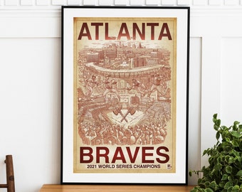 Atlanta Braves Truist Park Print: Hand-Drawn Baseball Stadium Art