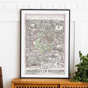Map University of Mississippi Print University of Mississippi Wall Art Mississippi Decor Graduation Gift Ole Miss Map Wall Decor Airbnb