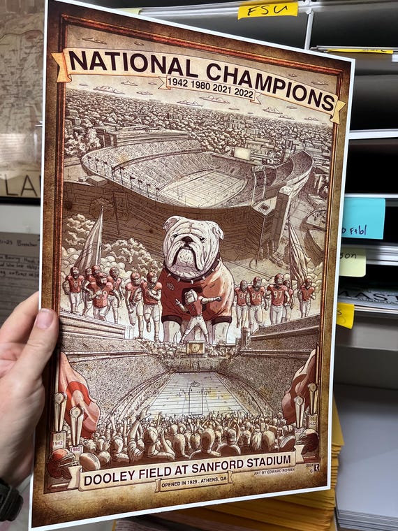UGA Bulldogs National Championship Print: Sanford Stadium Wall Art