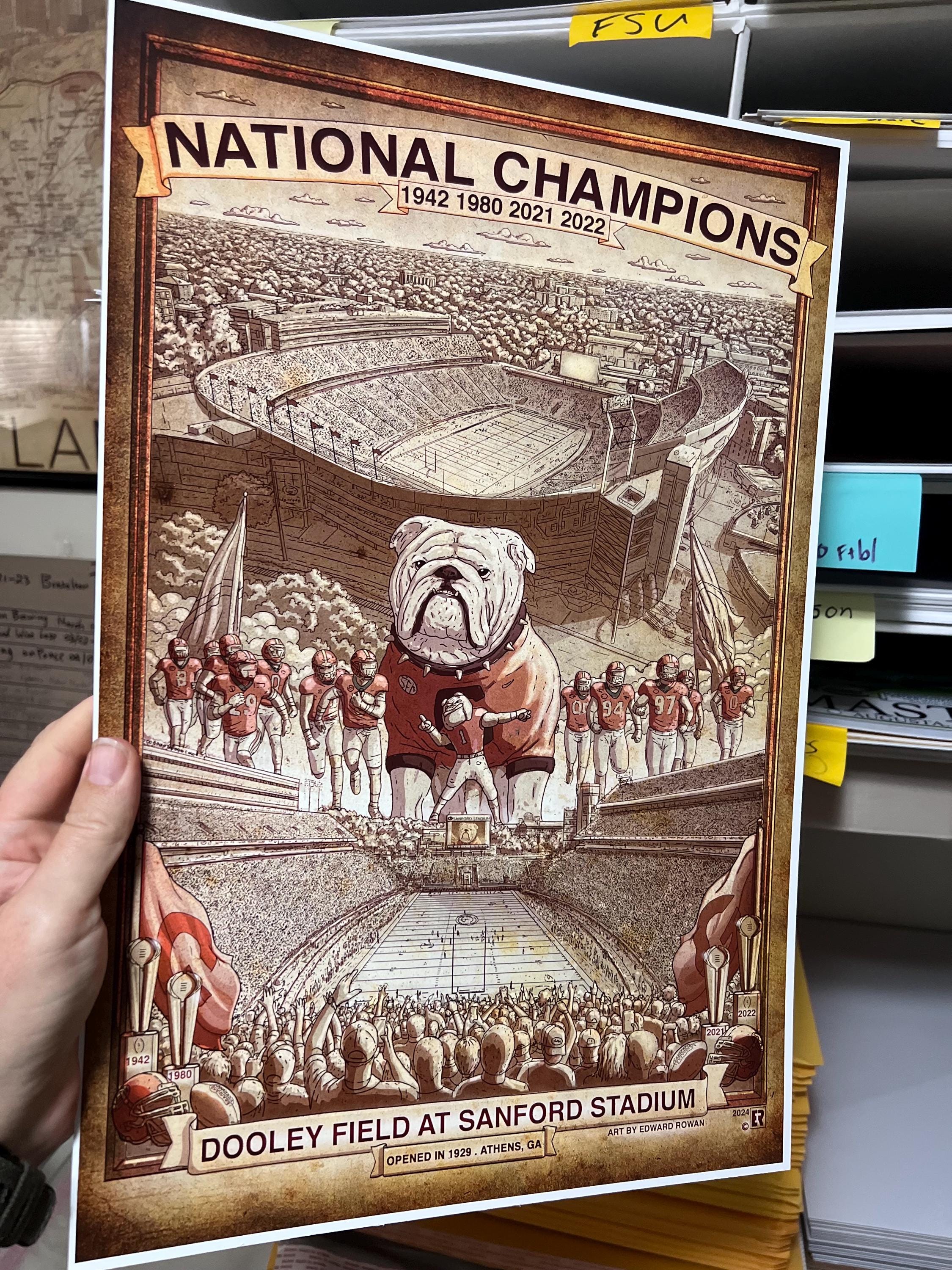 UGA Bulldogs National Championship Print: Sanford Stadium Wall Art