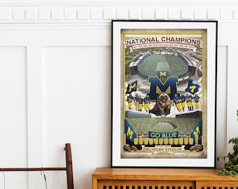 Michigan National Championship Print: Michigan Stadium Wall Art
