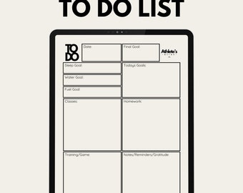 Student Athlete, To Do list, Daily Planner, Athletes Atlas, Student Planner, Athlete Planner, Schedule, Organization, Printable, Download