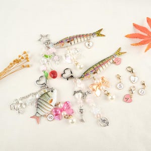 Personalisierung Fisch Köder Schlüsselanhänger / Perlen Schmuck / Fisch Schlüsselanhänger / Süßer Schmuck Charme Bead / Geschenk für Sie / Handgemacht