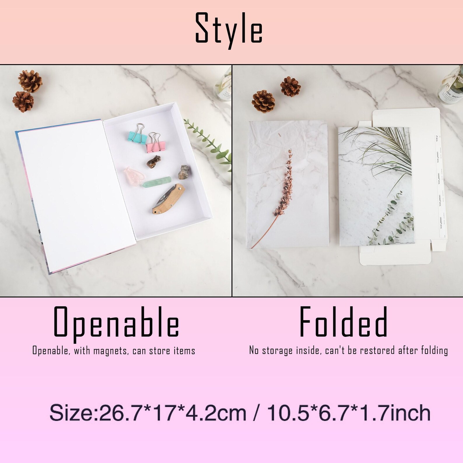 New Luxury Decorative Book Box, Travel Series Openable Book Box Coffee ...