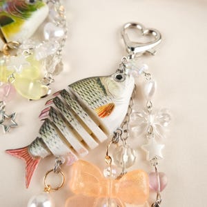 Personalisierung Fisch Köder Schlüsselanhänger / Perlen Schmuck / Fisch Schlüsselanhänger / Süßer Schmuck Charme Bead / Geschenk für Sie / Handgemacht