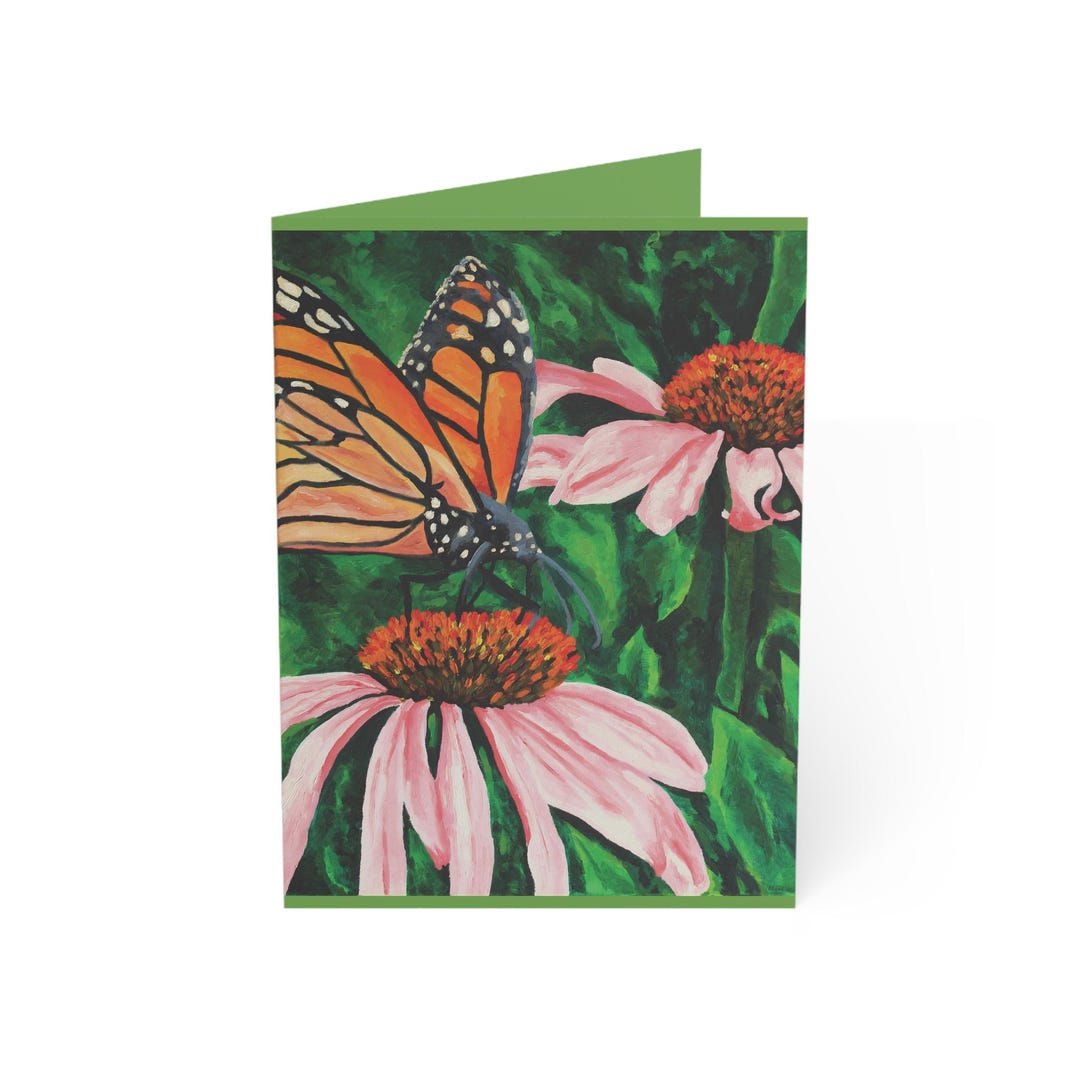 Art Greeting Cards - Monarch Butterfly Note Cards - Floral Cards ...