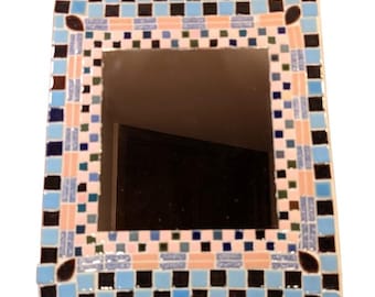 Vintage Handmade Mosaic Tile Mirror 12 x 14"