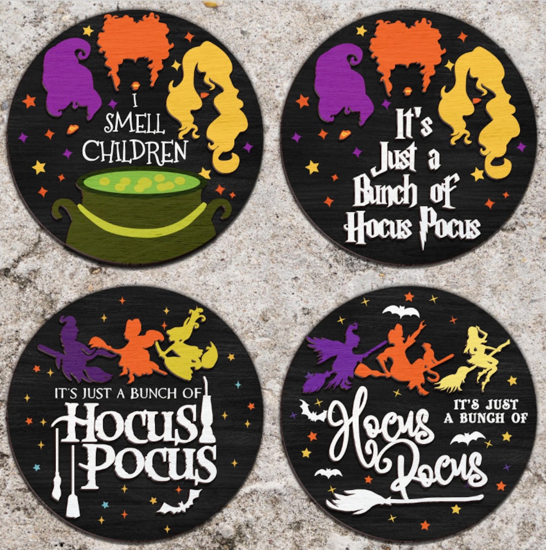 Hocus Pocus Door Hanger SVG Bundle: Halloween Laser Cut File - Etsy
