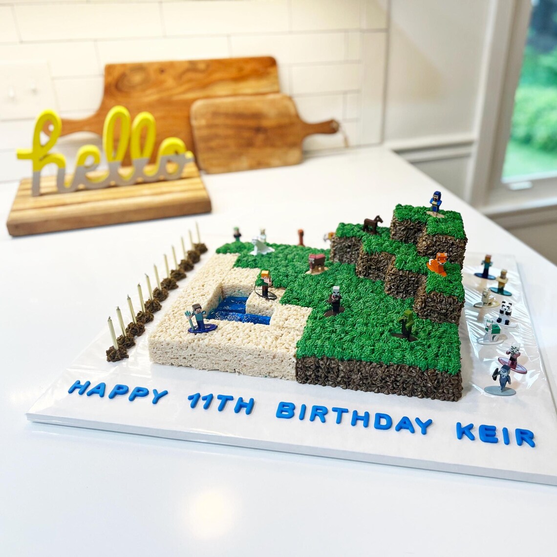 Minecraft Birthday Cake Template for Kids Birthday Topper Etsy UK