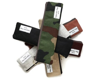 Slim Zippered Pouches, Long Zipper Bags