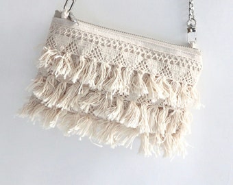 Cute Crossbody Bag for Summer with Boho Flirty Fringe, Vacation Purse