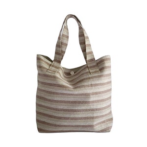 Beach Bag, Striped Woven Tote image 3