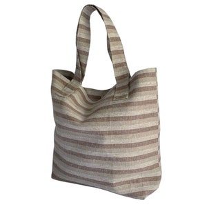 Beach Bag, Striped Woven Tote image 8