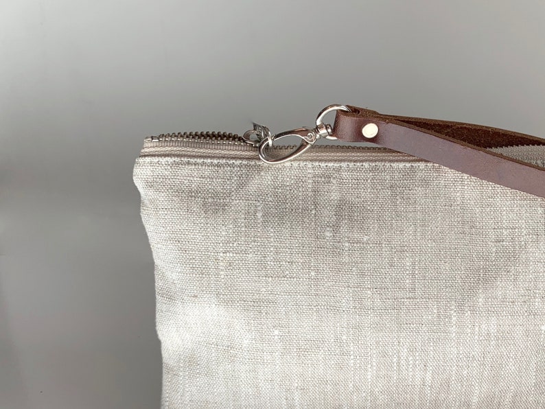 Casual Clutch Bag, Simple Linen Wristlet image 9