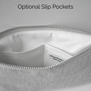 Clutch Bag in Natural Linen, Simple Linen Wristlet image 7