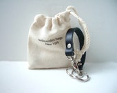 Leather Keychain, Valet Keychain, Black Leather Keychain