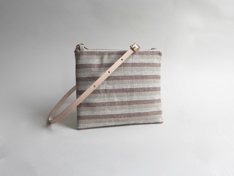 Casual Crossbody Bag in Woven Linen image 1