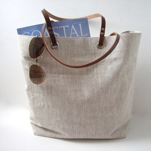 Simple Linen Tote Bag image 6