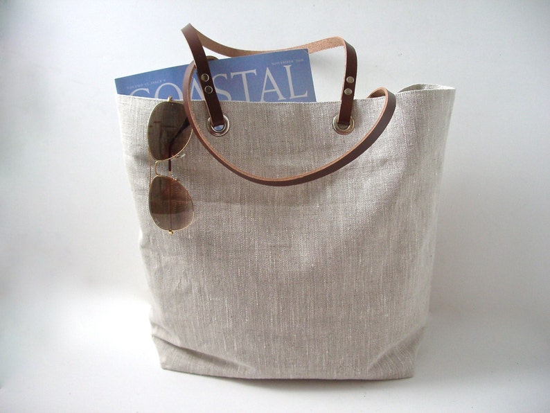 Simple Linen Tote Bag image 6