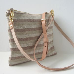 Casual Crossbody Bag in Woven Linen image 9