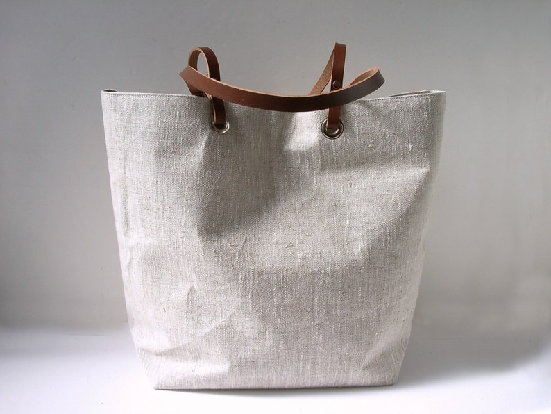 Simple Linen Tote Bag image 1