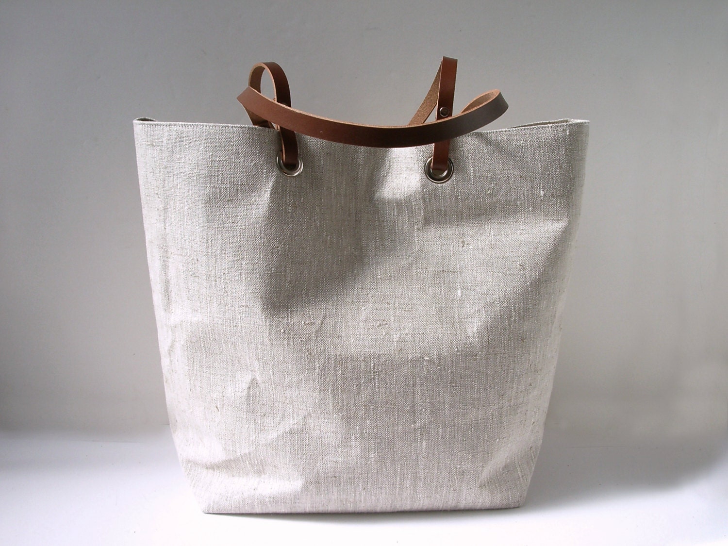 Simple Linen Tote Bag | Etsy