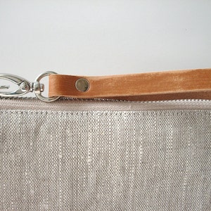 Casual Clutch Bag, Simple Linen Wristlet image 5