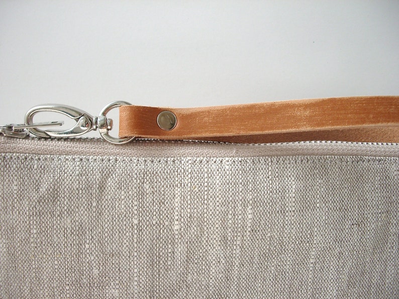 Casual Clutch Bag, Simple Linen Wristlet image 5