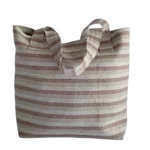 Beach Bag, Striped Woven Tote image 7