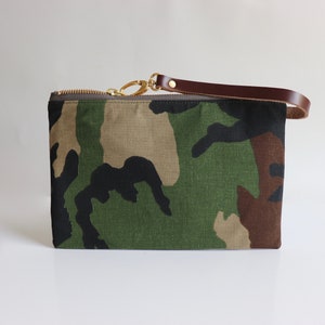 Clutch Bag in Camo Print, Wristlet