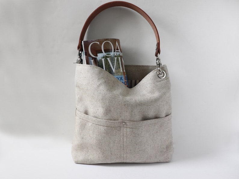 Medium Bucket Bag in Woven Flax Vacation Bag Etsy