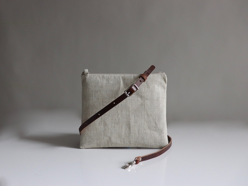 Crossbody Bag Casual Linen Purse Vacation Bag Zippered Etsy