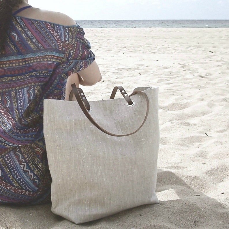 Simple Linen Tote Bag image 2