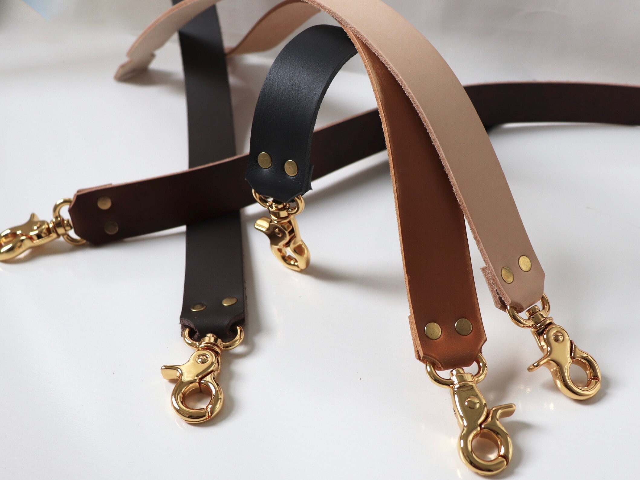 Leather Straps for Bags Leather CrossBody Straps with Gold Etsy