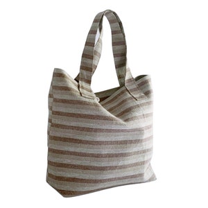 Beach Bag, Striped Woven Tote image 6