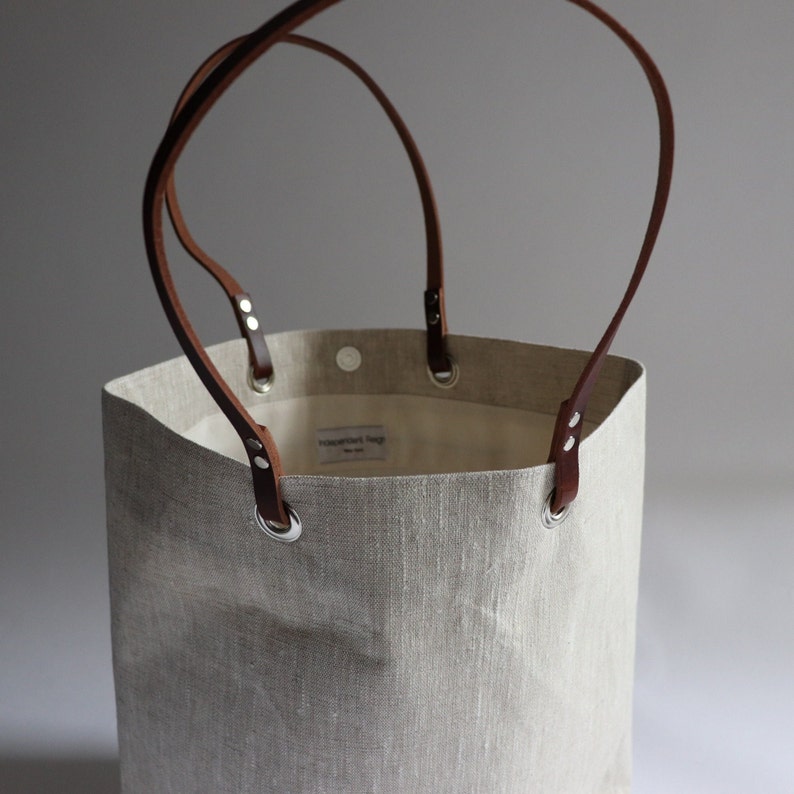 Simple Tote Bag in Natural Linen image 4