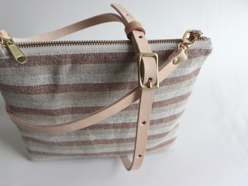 Casual Crossbody Bag in Woven Linen image 5