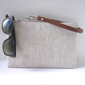 Casual Clutch Bag, Simple Linen Wristlet image 2