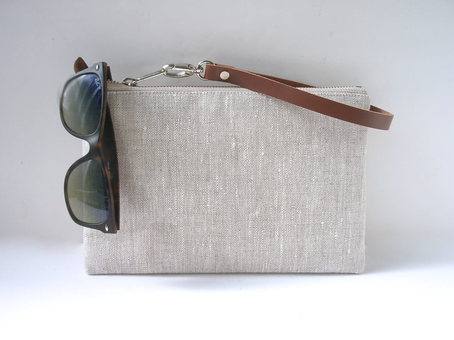 Clutch Purse Wristlet Simple Linen Clutch Bag Summer Purse Etsy